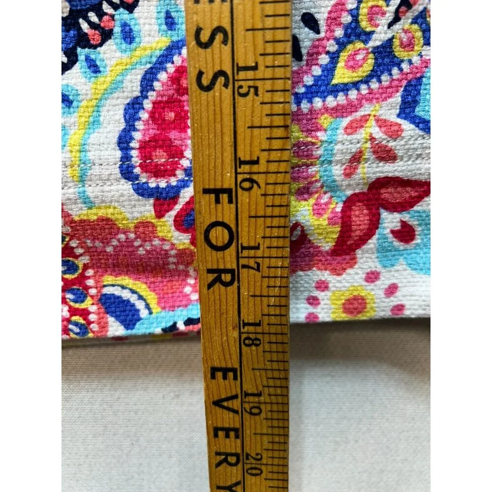 Talbots Women's Cotton Pencil Skirt Flat Front Sz 8p Multicolor Paisley Back Zip - Picture 8 of 11